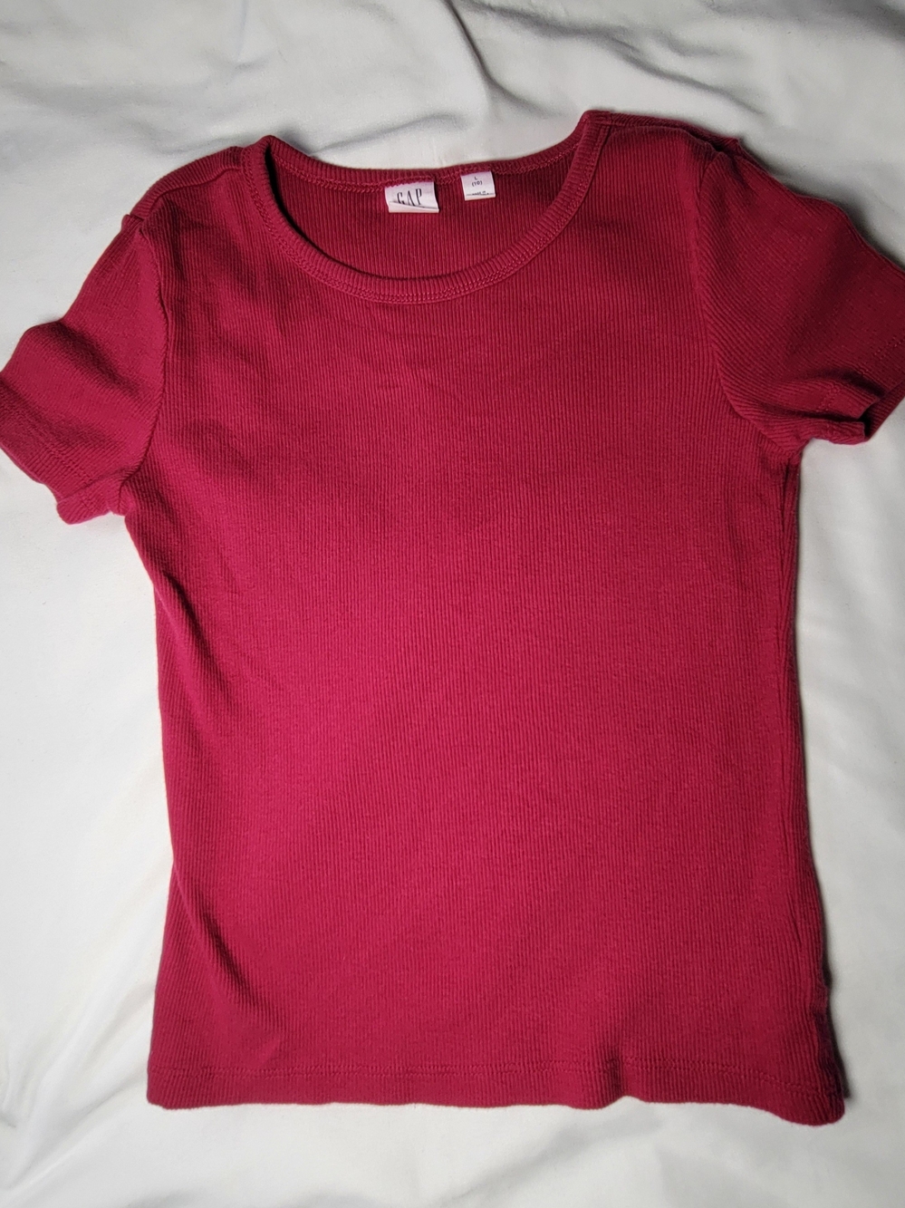 GAP Ribbed Short Sleeve Tee - Berry Size L (10)